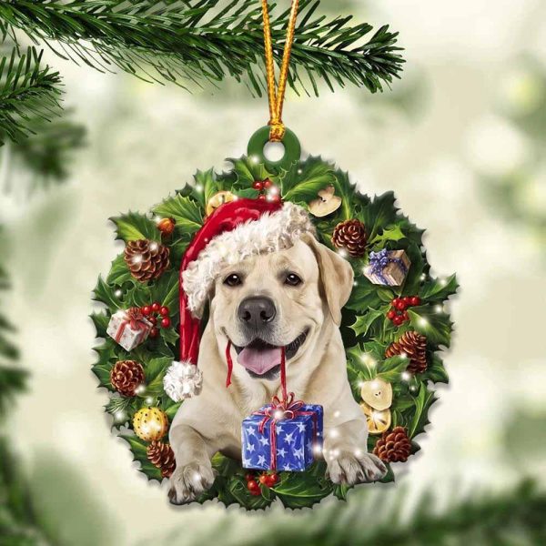 Labrador Retriever And Christmas Ornament – Acrylic Dog Ornament – Gifts For Dog Lovers