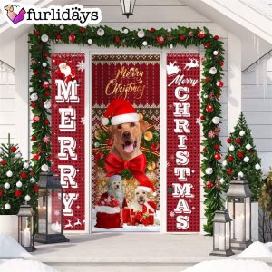Labrador Retriever Merry Christmas Gift Door Cover Xmas Gifts For Pet Lovers Christmas Decor