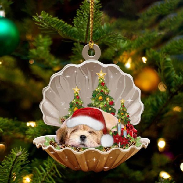 Lhasa Apso3 – Sleeping Pearl in Christmas Two Sided Ornament – Christmas Ornaments For Dog Lovers