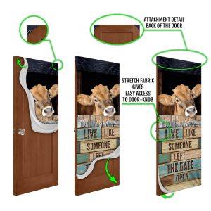 Live Like Someone Left The Gate Open Cow Door Cover Unique Gifts Doorcover 5
