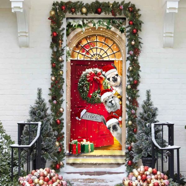 Llama Christmas Door Cover – Unique Gifts Doorcover – Christmas Gift For Friends