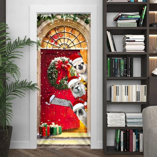 Llama Christmas Door Cover – Unique Gifts Doorcover – Christmas Gift For Friends