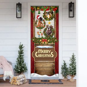 Love Boxer Dog Christmas Door Cover Unique Gifts Doorcover Holiday Decor 1
