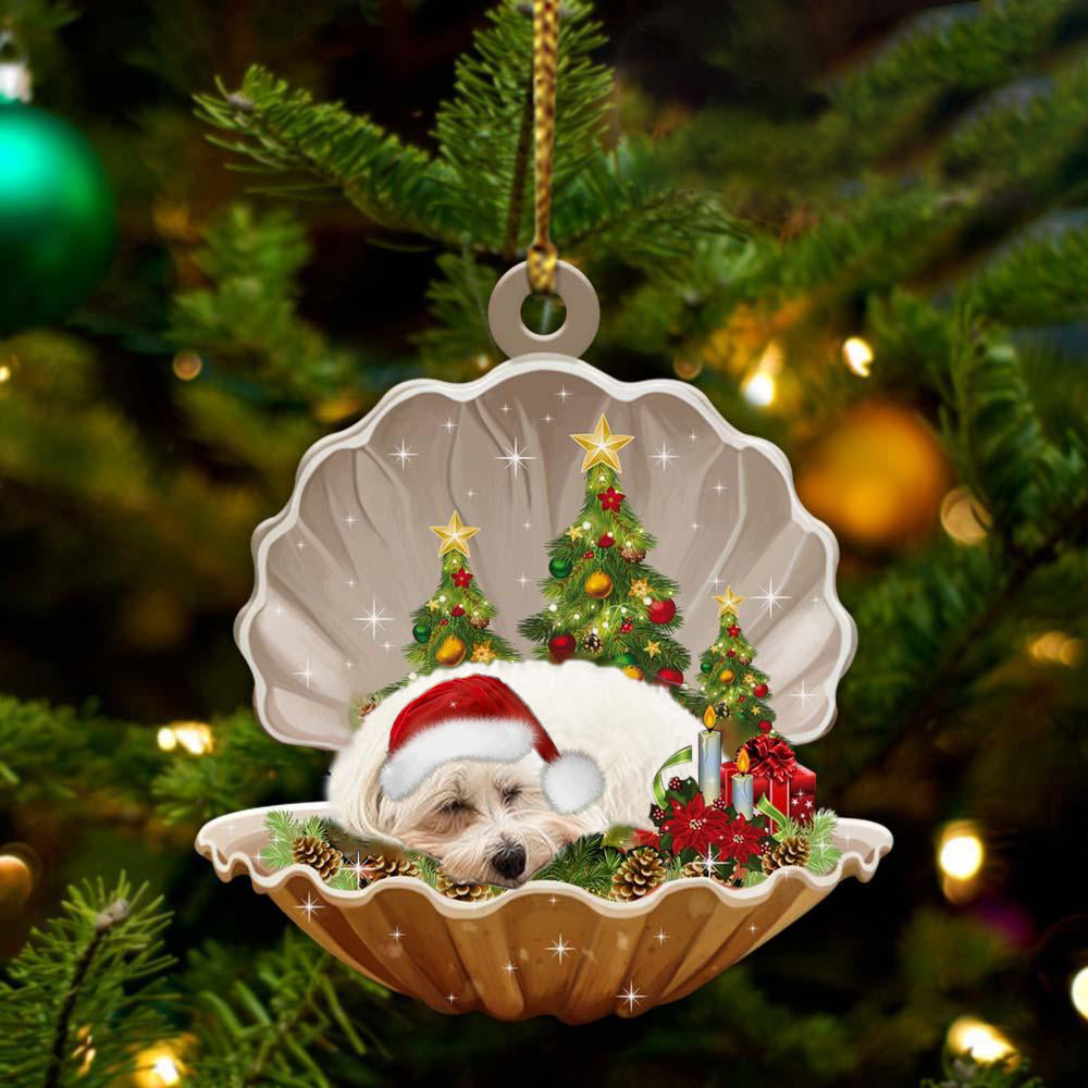 Maltese3 - Sleeping Pearl in Christmas Two Sided Ornament - Christmas Ornaments For Dog Lovers