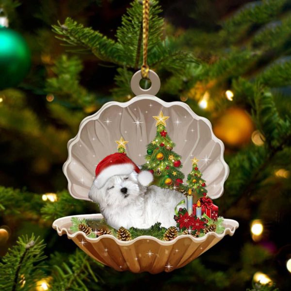 Maltese – Sleeping Pearl in Christmas Two Sided Ornament – Christmas Ornaments For Dog Lovers