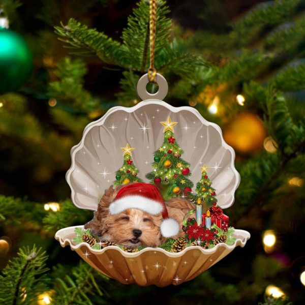 Maltipoo – Sleeping Pearl in Christmas Two Sided Ornament – Christmas Ornaments For Dog Lovers