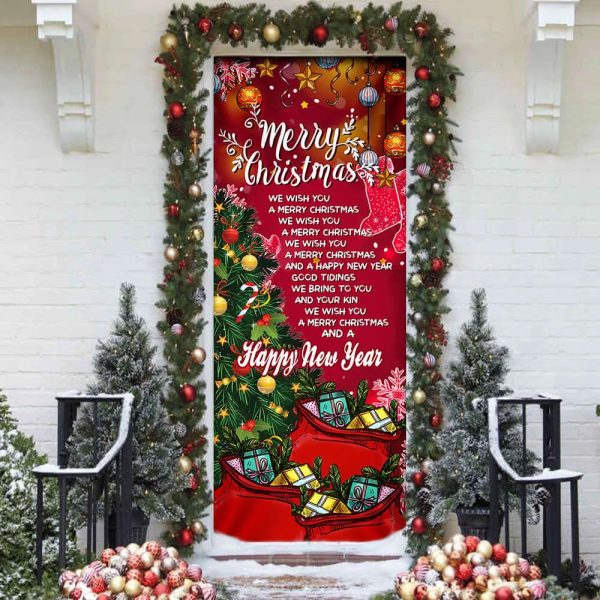 Merry Christmas And Happy New Year Door Cover – Light Pray Door Cover – Unique Gifts Doorcover