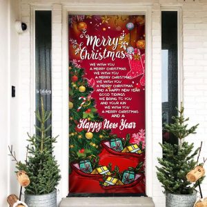 Merry Christmas And Happy New Year Door Cover Light Pray Door Cover Unique Gifts Doorcover 3