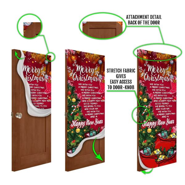 Merry Christmas And Happy New Year Door Cover – Light Pray Door Cover – Unique Gifts Doorcover