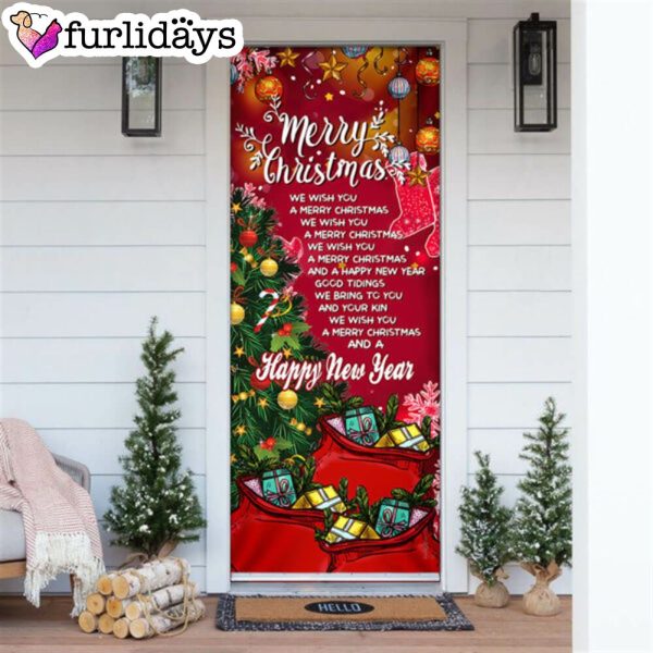 Merry Christmas And Happy New Year Door Cover – Light Pray Door Cover – Unique Gifts Doorcover