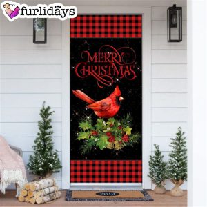 Merry Christmas Cardinal Door Cover Cardinal Christmas Decor Christmas Door Cover Decorations 6