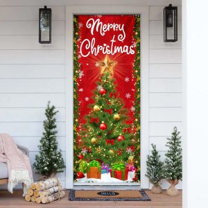 Merry Christmas Door Cover Christmas Tree Decor Unique Gifts Doorcover 3