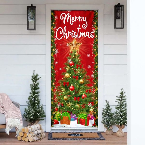 Merry Christmas Door Cover Christmas Tree Decor – Unique Gifts Doorcover