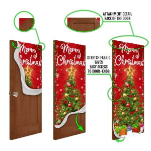 Merry Christmas Door Cover Christmas Tree Decor Unique Gifts Doorcover 5