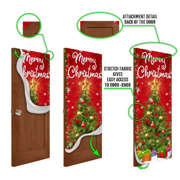 Merry Christmas Door Cover Christmas Tree Decor – Unique Gifts Doorcover