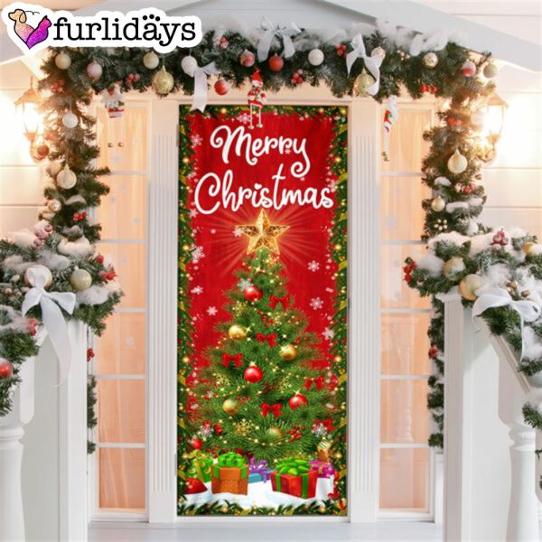 Merry Christmas Door Cover Christmas Tree Decor – Unique Gifts Doorcover