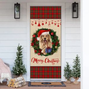 Merry Christmas Golden Retriever Door Cover Xmas Outdoor Decoration Gifts For Dog Lovers 1