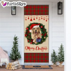 Merry Christmas Golden Retriever Door Cover Xmas Outdoor Decoration Gifts For Dog Lovers 6