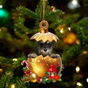 Miniature-Schnauzer In Golden Egg Christmas Ornament…