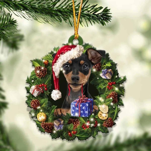 Miniature Pinscher And Christmas Ornament – Acrylic Dog Ornament – Gifts For Dog Lovers