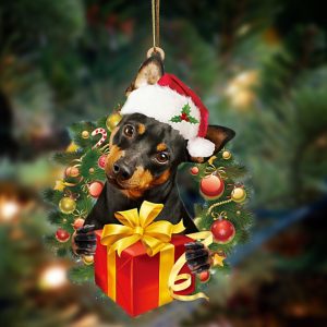 Miniature Pinscher Give Gifts Hanging Ornament…