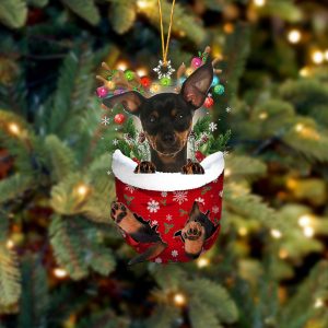 Miniature Pinscher In Snow Pocket Christmas…