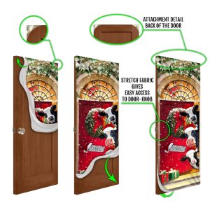 Mooey Christmas Cow Cattle Door Cover Christmas Outdoor Decoration Unique Gifts Doorcover 6