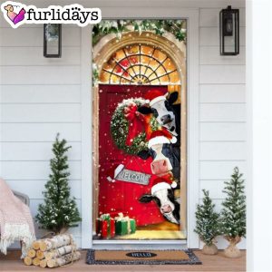 Mooey Christmas Cow Cattle Door Cover Christmas Outdoor Decoration Unique Gifts Doorcover 7