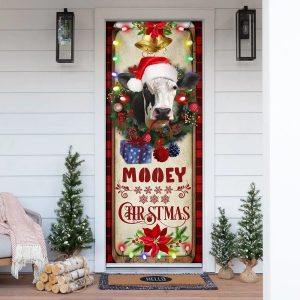 Mooey Christmas Cow Door Cover –…