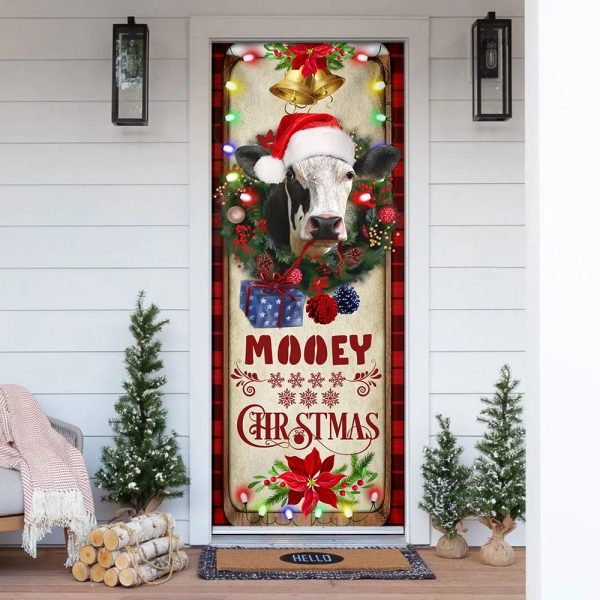 Mooey Christmas Cow Door Cover – Christmas Door Cover Decorations  – Unique Gifts Doorcover