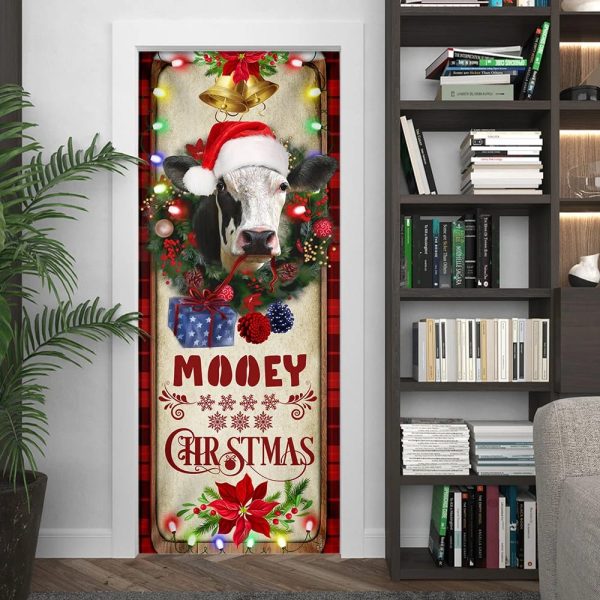 Mooey Christmas Cow Door Cover – Christmas Door Cover Decorations  – Unique Gifts Doorcover