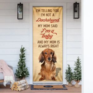 My Mom Said I m A Baby Dachshund Door Cover Xmas Outdoor Decoration Gifts For Dog Lovers 1