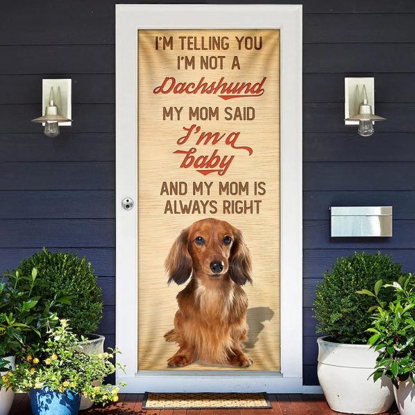 My Mom Said I’m A Baby Dachshund Door Cover – Xmas Outdoor Decoration – Gifts For Dog Lovers