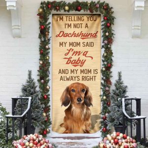 My Mom Said I m A Baby Dachshund Door Cover Xmas Outdoor Decoration Gifts For Dog Lovers 4