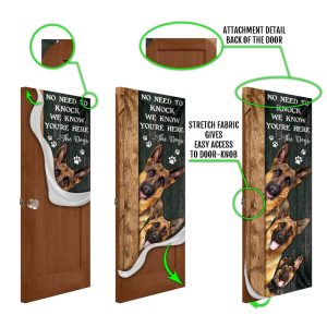 No Need To Knock We Know You re Here German Shepherd Door Cover Xmas Outdoor Decoration Gifts For Dog Lovers 5