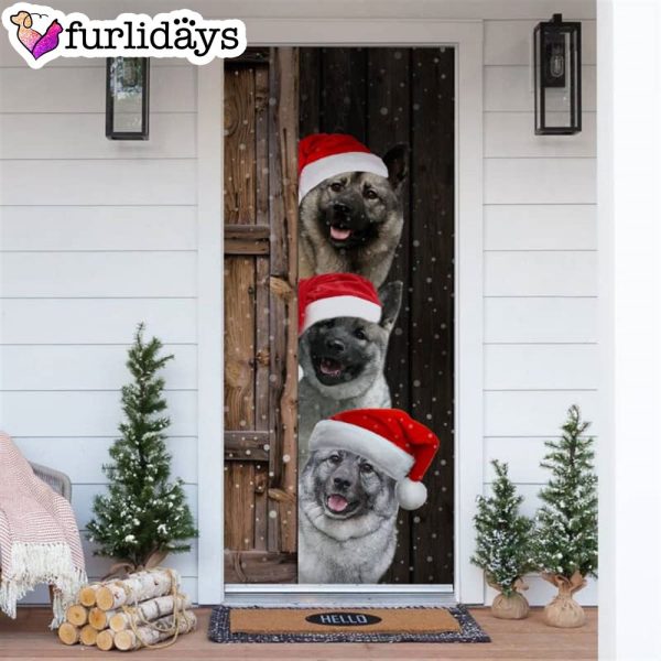 Norwegian Elkhound Christmas Door Cover – Xmas Gifts For Pet Lovers – Christmas Gift For Friends