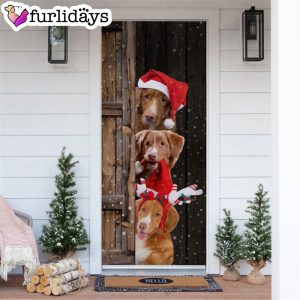Nova Scotia Duck Tolling Retriever Christmas Door Cover Xmas Gifts For Pet Lovers Christmas Decor