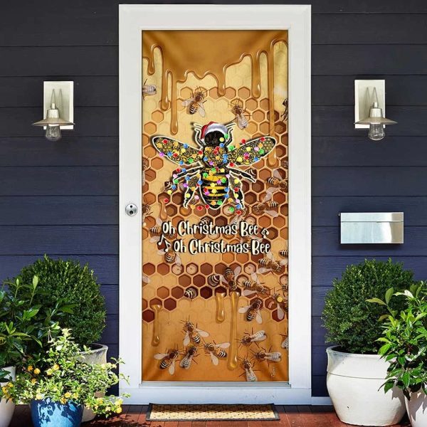 Oh Christmas Bee Door Cover – Unique Gifts Doorcover – Christmas Gift For Friends