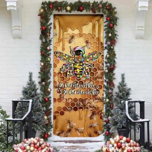 Oh Christmas Bee Door Cover Unique Gifts Doorcover Christmas Gift For Friends 4