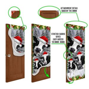 Oh Mooey Christmas Dairy Cattle Door Cover Christmas Door Cover Decorations Unique Gifts Doorcover 7