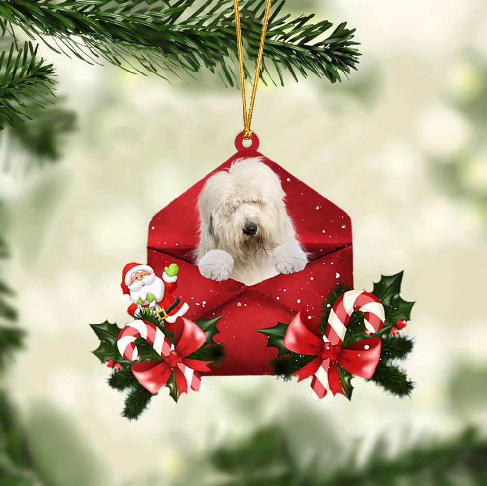 Old English Sheepdog Christmas Letter Ornament - Car Ornament - Gifts For Pet Owners
