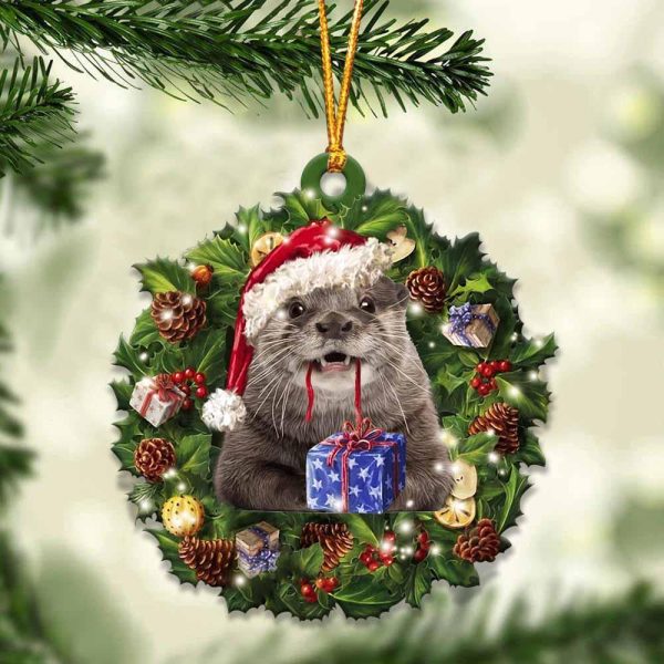 Otters And Christmas Ornament – Acrylic Otters Ornament – Gifts For Animals Lovers