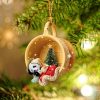 Panda Sleeping In A Tiny Cup Christmas Holiday Two Sided Ornament – Best Gifts for Animals Lovers