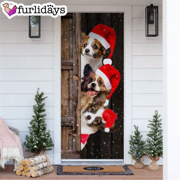 Papillon Christmas Door Cover – Xmas Gifts For Pet Lovers – Christmas Gift For Friends