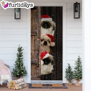 Pekingese Christmas Door Cover Xmas Gifts For Pet Lovers Christmas Gift For Friends