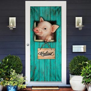 Pig Welcome Door Cover Unique Gifts Doorcover Christmas Gift For Friends 2