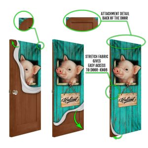 Pig Welcome Door Cover Unique Gifts Doorcover Christmas Gift For Friends 5