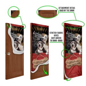 Pit Bull Home Sweet Home Door Cover Xmas Outdoor Decoration Gifts For Dog Lovers 5