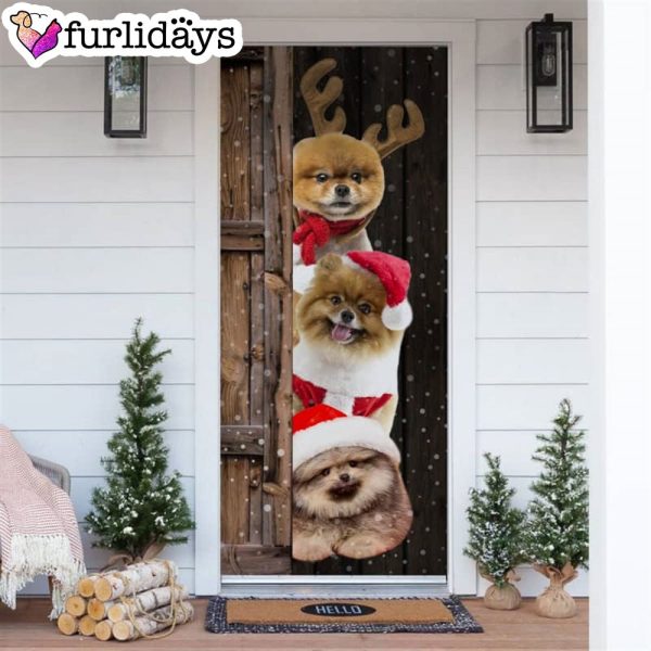 Pomeranian Christmas Door Cover – Xmas Gifts For Pet Lovers – Christmas Gift For Friends