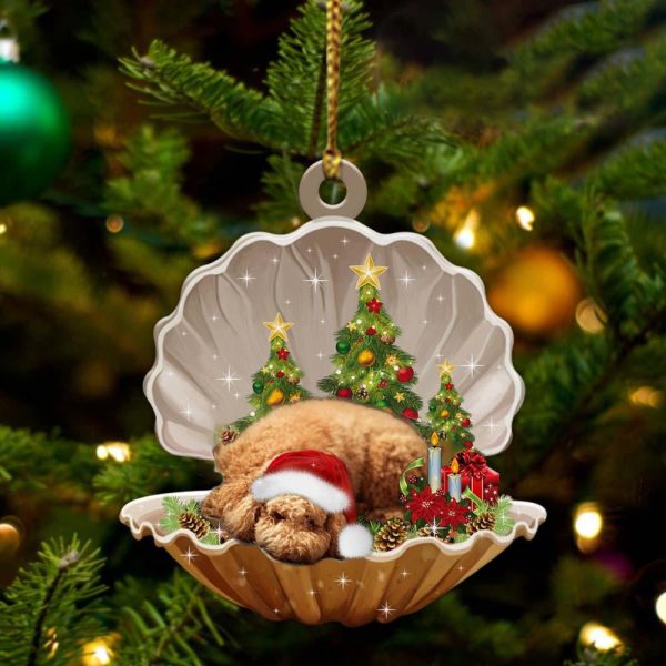 Poodle – Sleeping Pearl in Christmas Two Sided Ornament – Christmas Ornaments For Dog Lovers